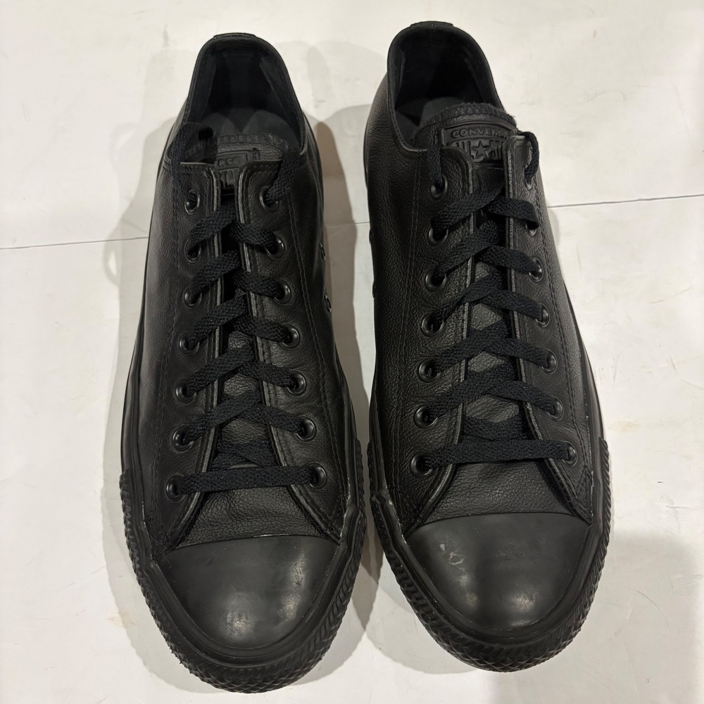 Converse Chuck Taylor All Star Leather Low Top Black Sneakers 135253C Mens 12